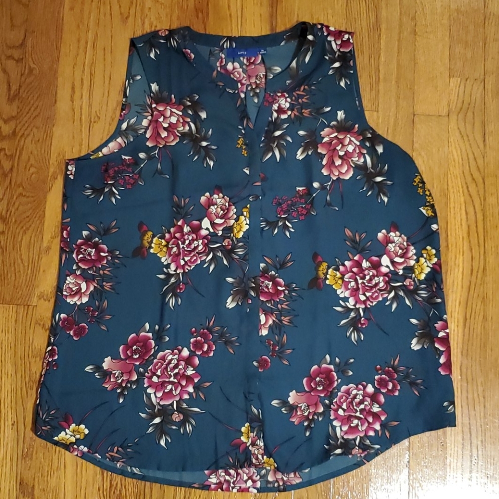 Apt. 9 teal floral top